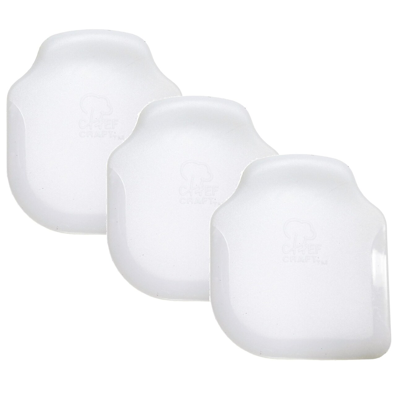 Chef Craft 3" x 2.5" Durable Non-Scratch Plastic Pan Scraper Tool - White